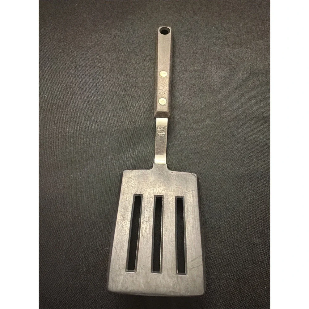 EKCO Short Stainless  Slotted Spatula Nylon Head Bakelite Handle USA